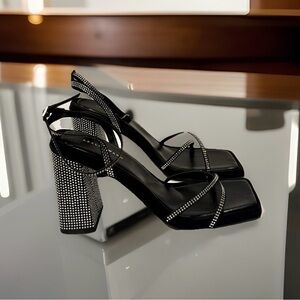 AZALEA WANG Diamond Embellished 4 in Sandals/Heels  Size 11 New!